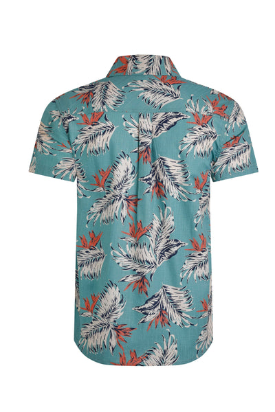 Weird Fish Faraway Organic Cotton Shirt Mineral Blue