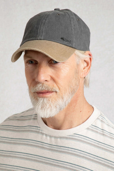 Weird Fish Westbury Colour Block Twill Cap Dark Grey