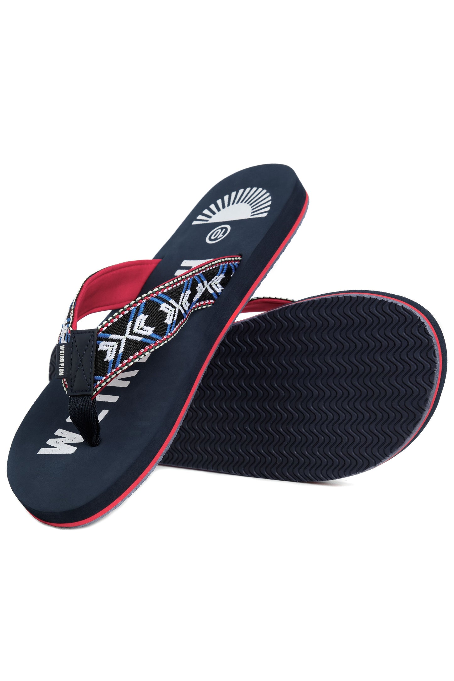 Weird Fish Hamdon Jacquard Flip Flop Navy