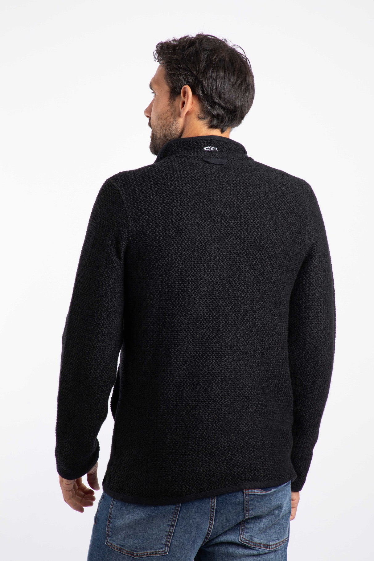 Weird Fish Mens Transom Full Zip Macaroni - Black