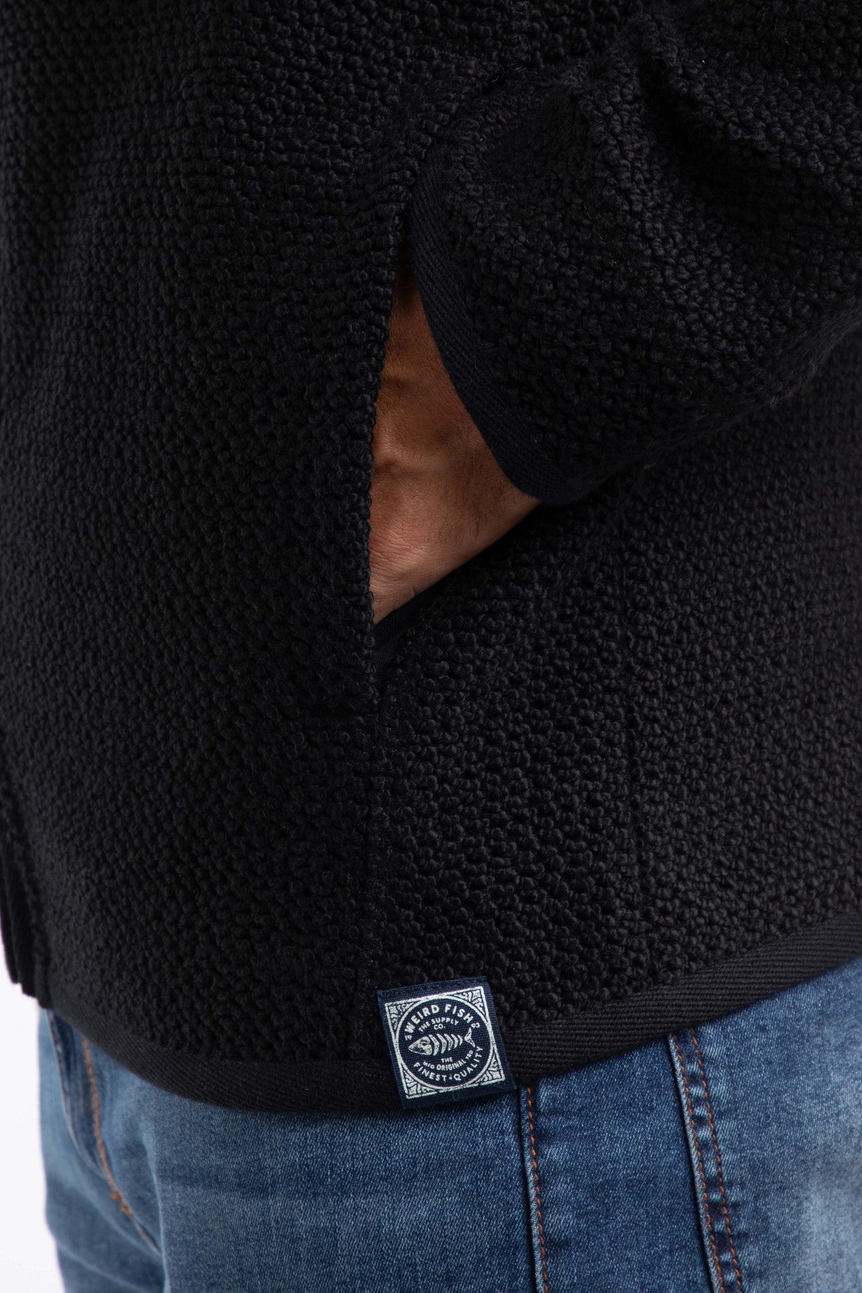 Weird Fish Mens Transom Full Zip Macaroni - Black