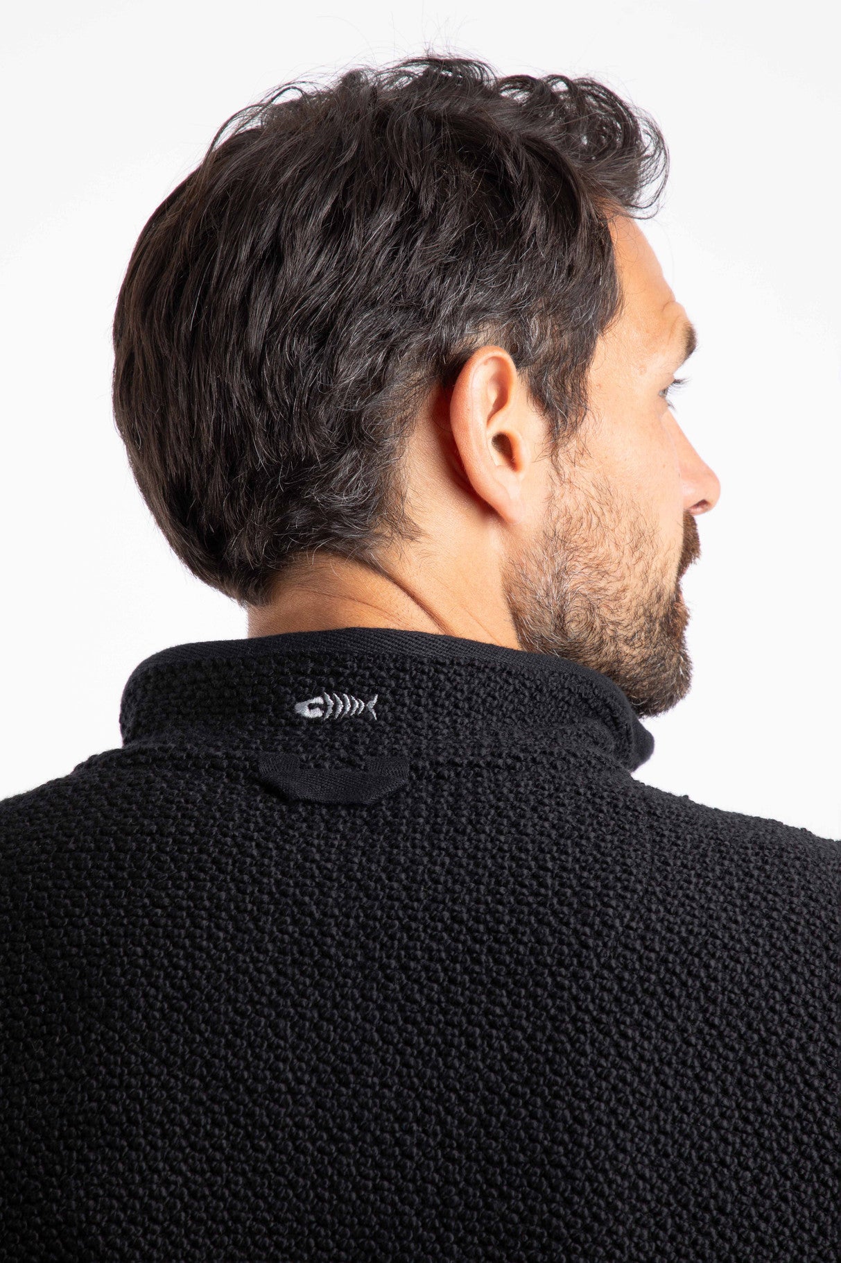 Weird Fish Mens Transom Full Zip Macaroni - Black