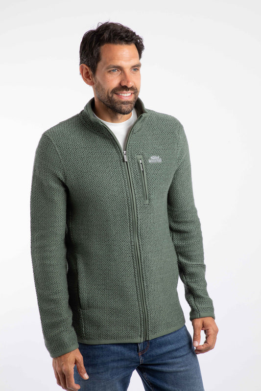 Weird Fish Mens Transom Full Zip Macaroni - Army Green