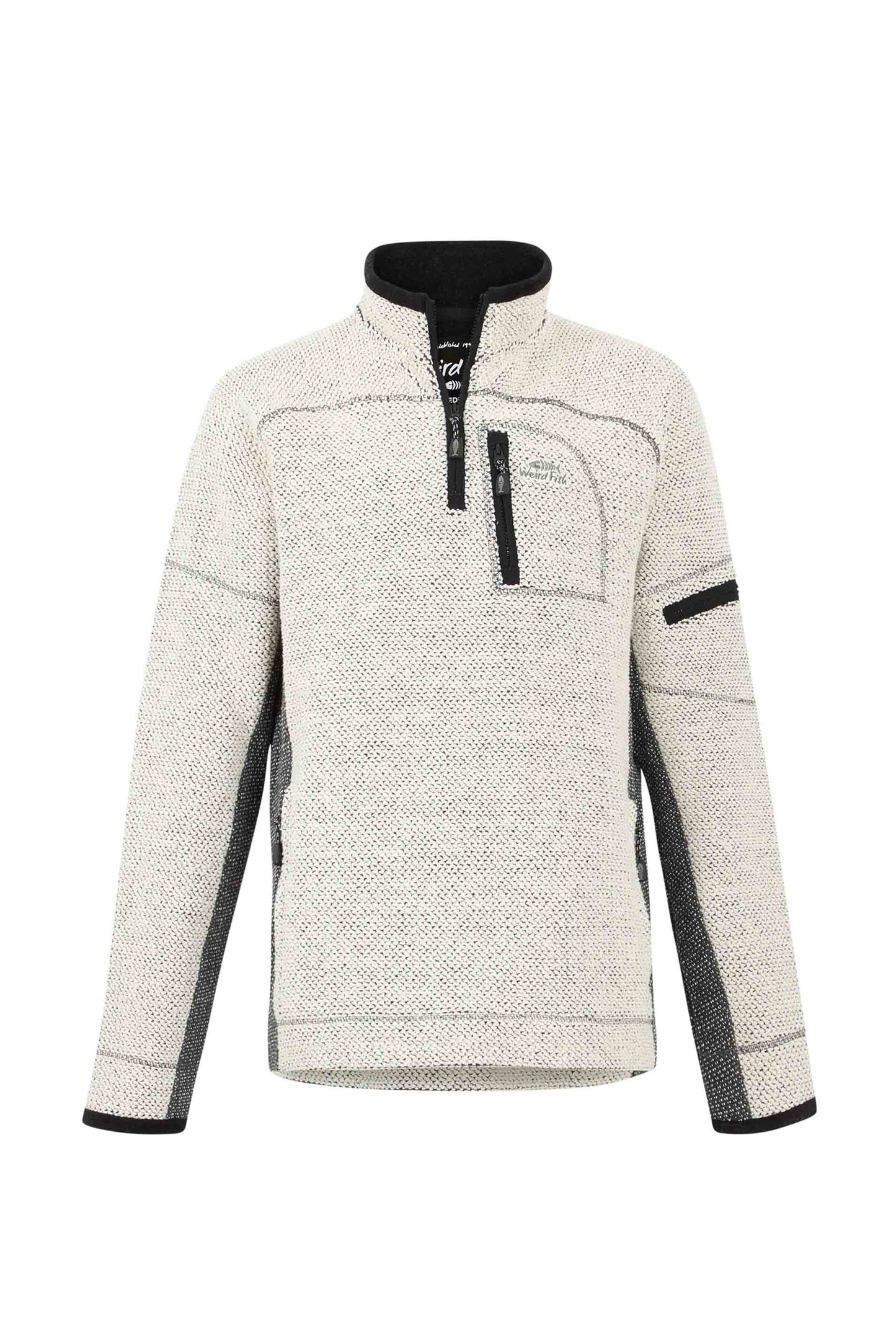 Weird Fish Caddis 1/4 Zip Eco Macaroni Ecru