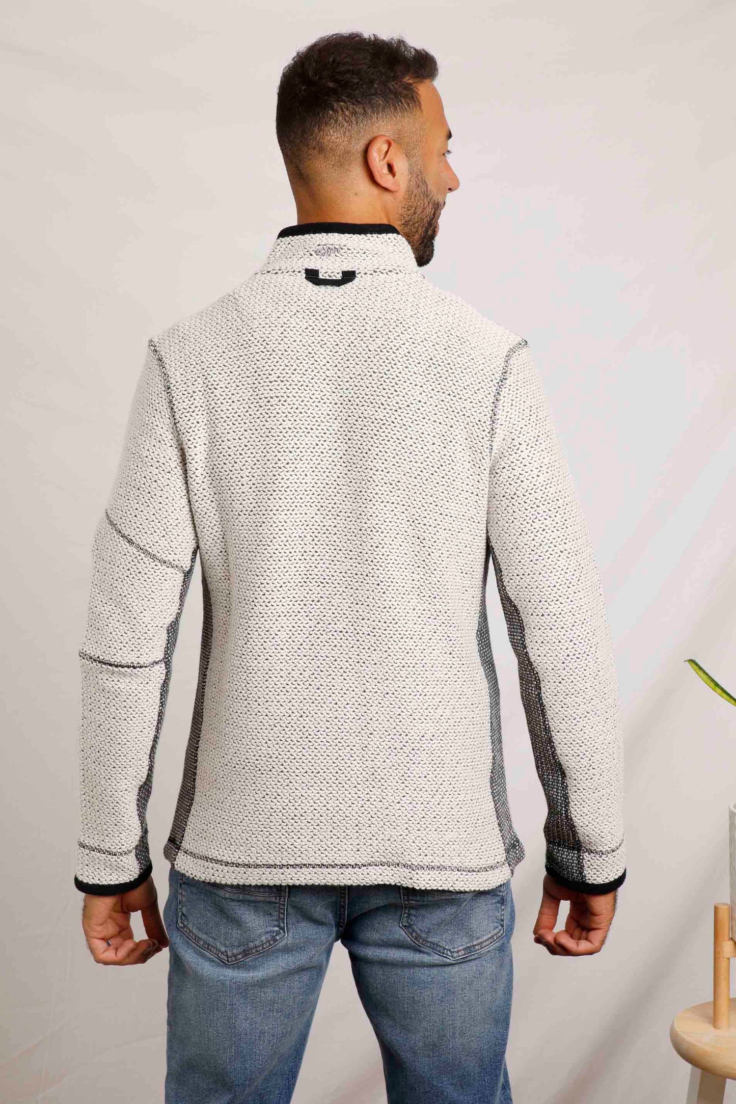 Weird Fish Caddis 1/4 Zip Eco Macaroni Ecru