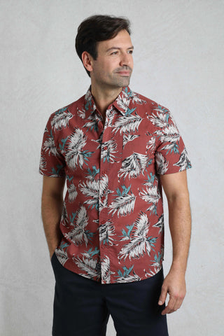 Weird Fish Faraway Organic Cotton Shirt Paprika