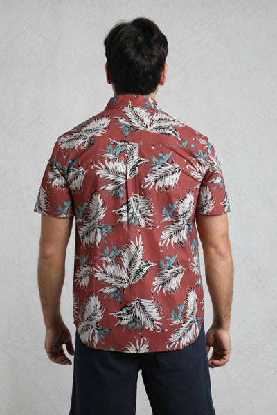 Weird Fish Faraway Organic Cotton Shirt Paprika