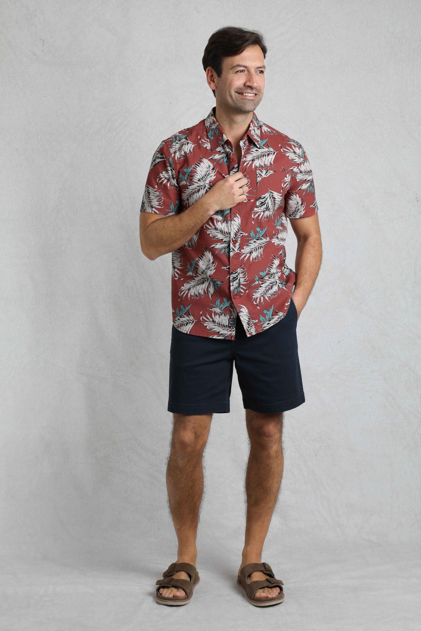 Weird Fish Faraway Organic Cotton Shirt Paprika