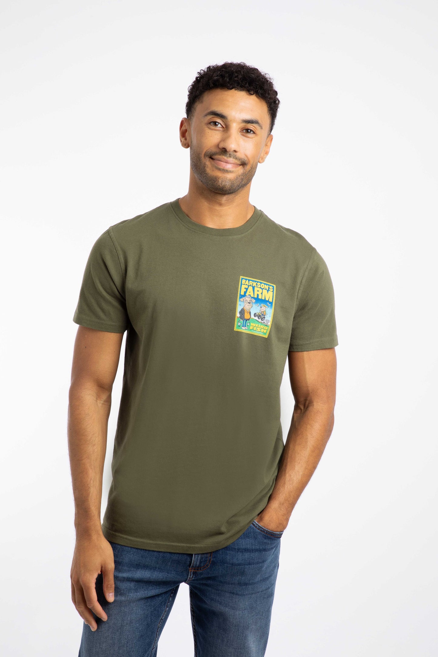 Weird Fish Barkson Farm Artist T-Shirt Green