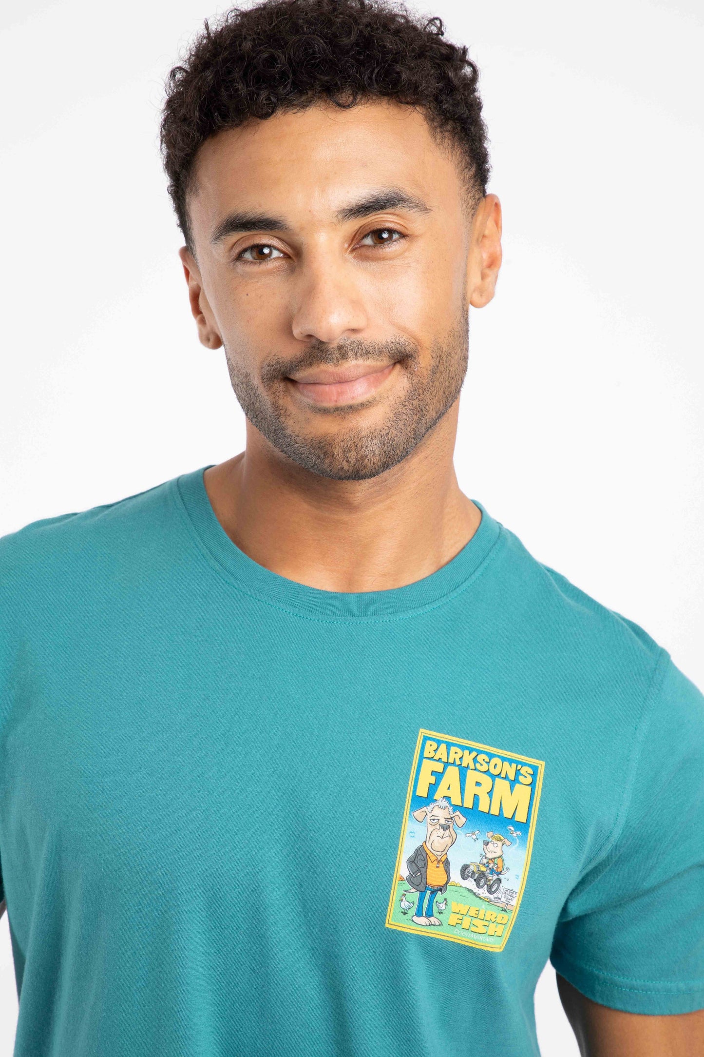 Weird Fish Barkson Farm Artist T-Shirt Teal