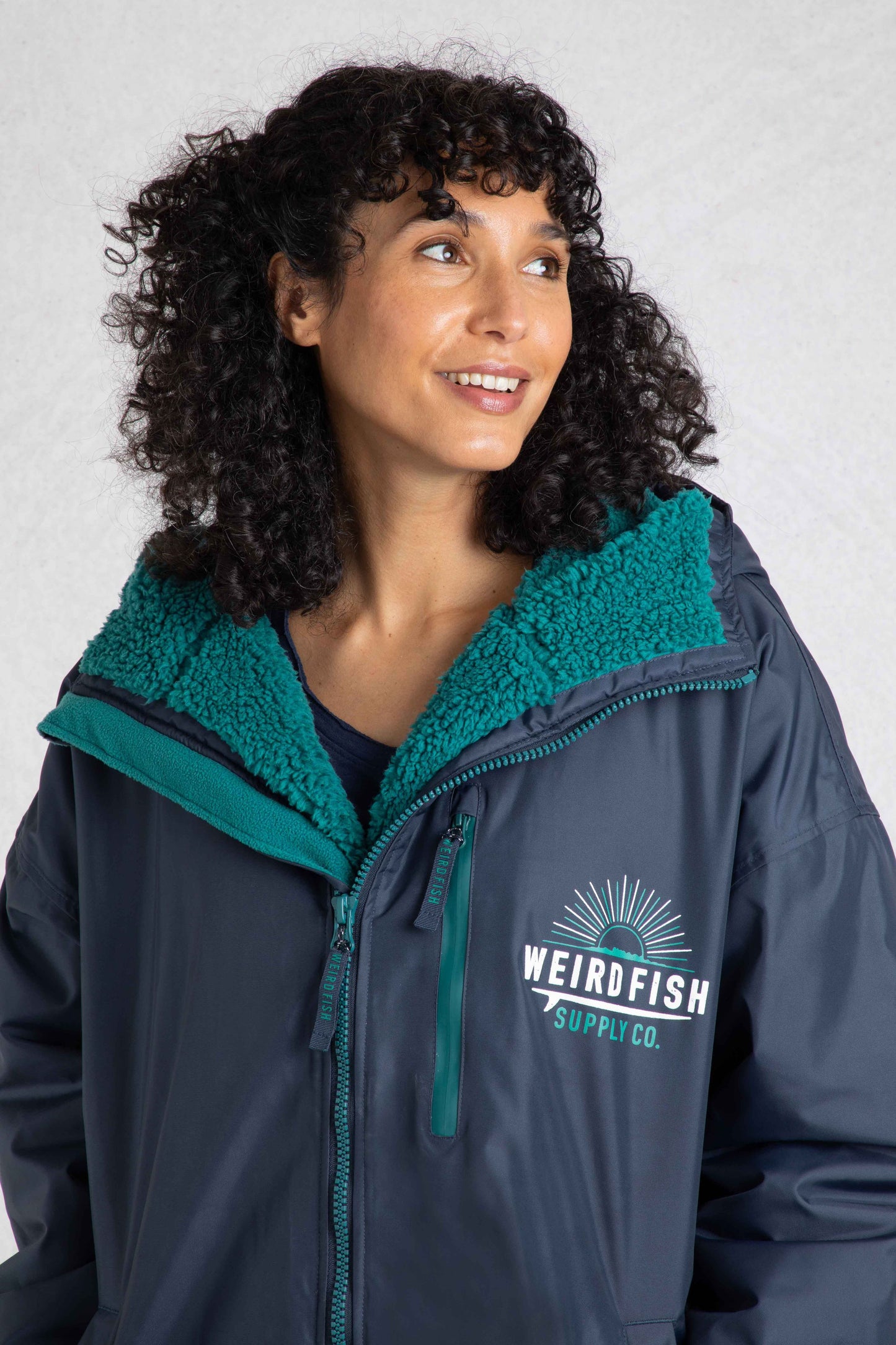 Weird Fish Atlantic Waterproof Robe Blue Surf