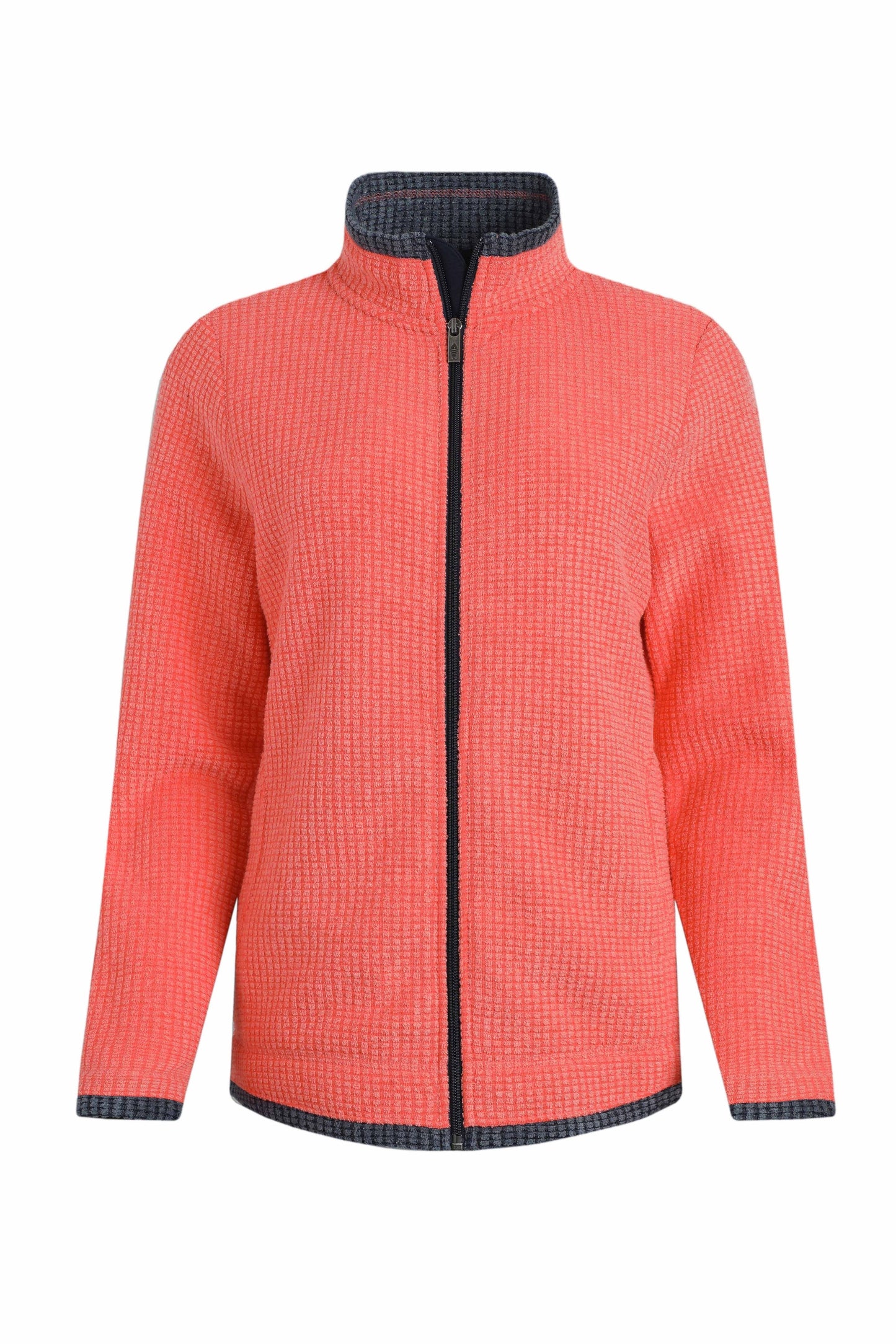 Weird Fish Ariana Full Zip Grid Fleece Hot Coral