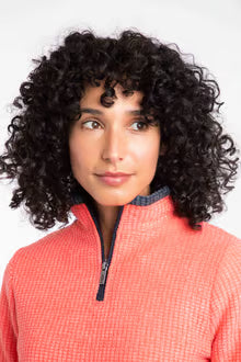 Weird Fish Beye 1/4 Zip Fleece Hot Coral