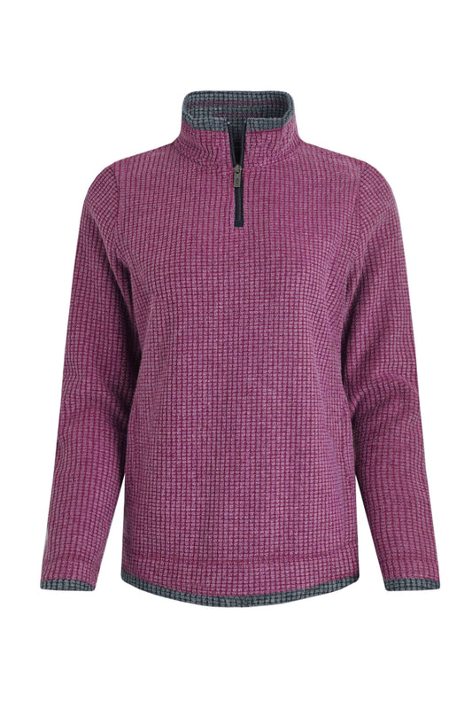 Weird Fish Beye 1/4 Zip Fleece Purple Wine