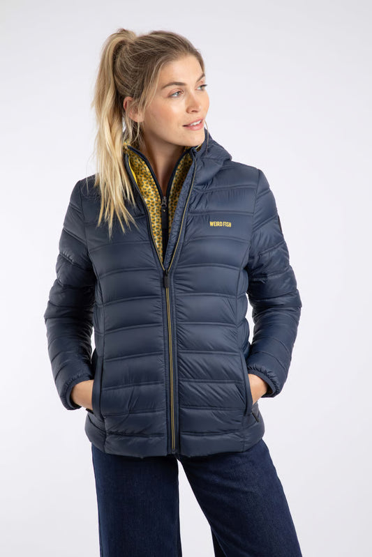 Weird Fish Eshka Lightweight Padded Jacket Navy Blue