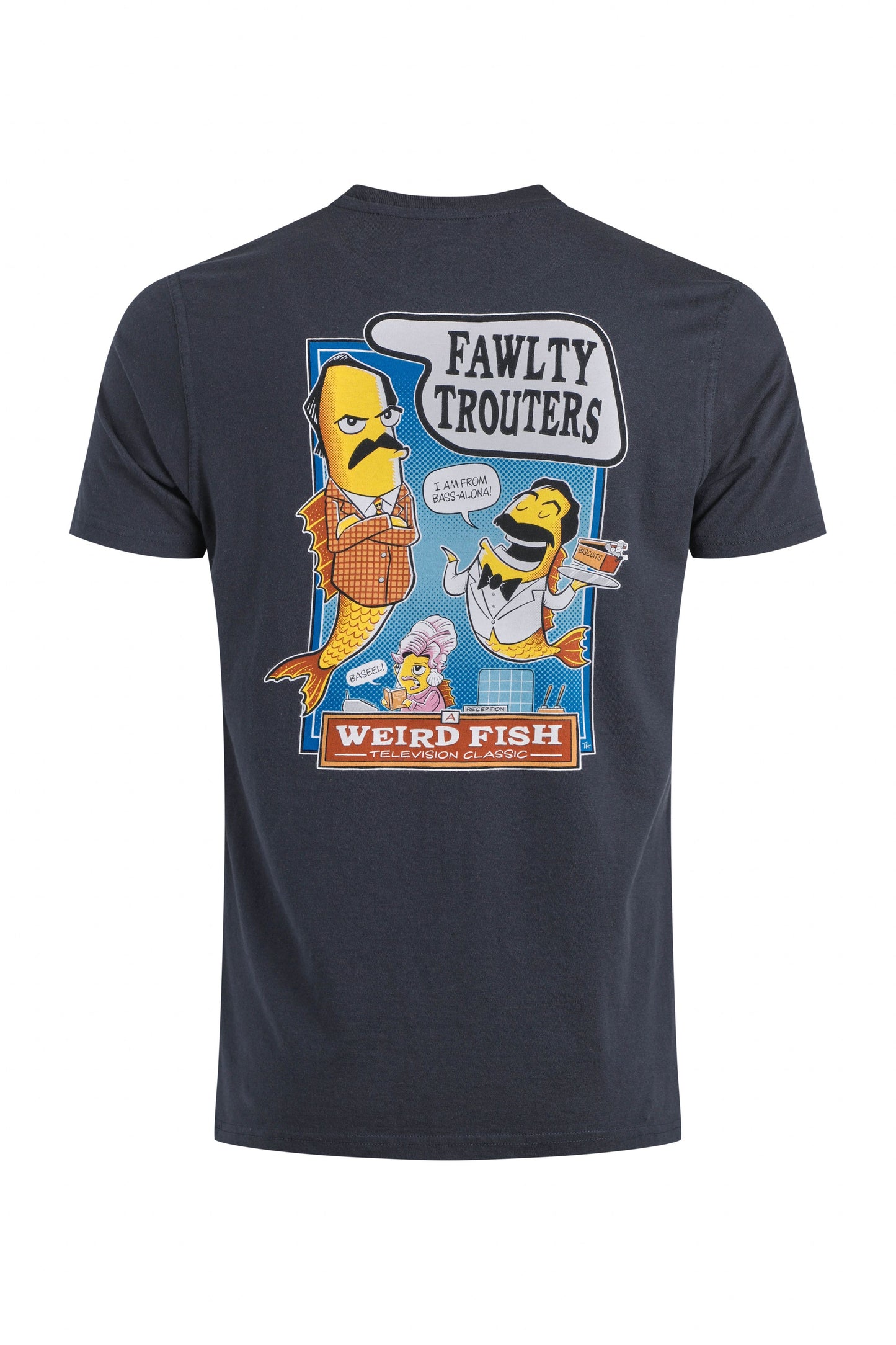 Weird Fish Fawlty Trouters Artist T-Shirt Navy