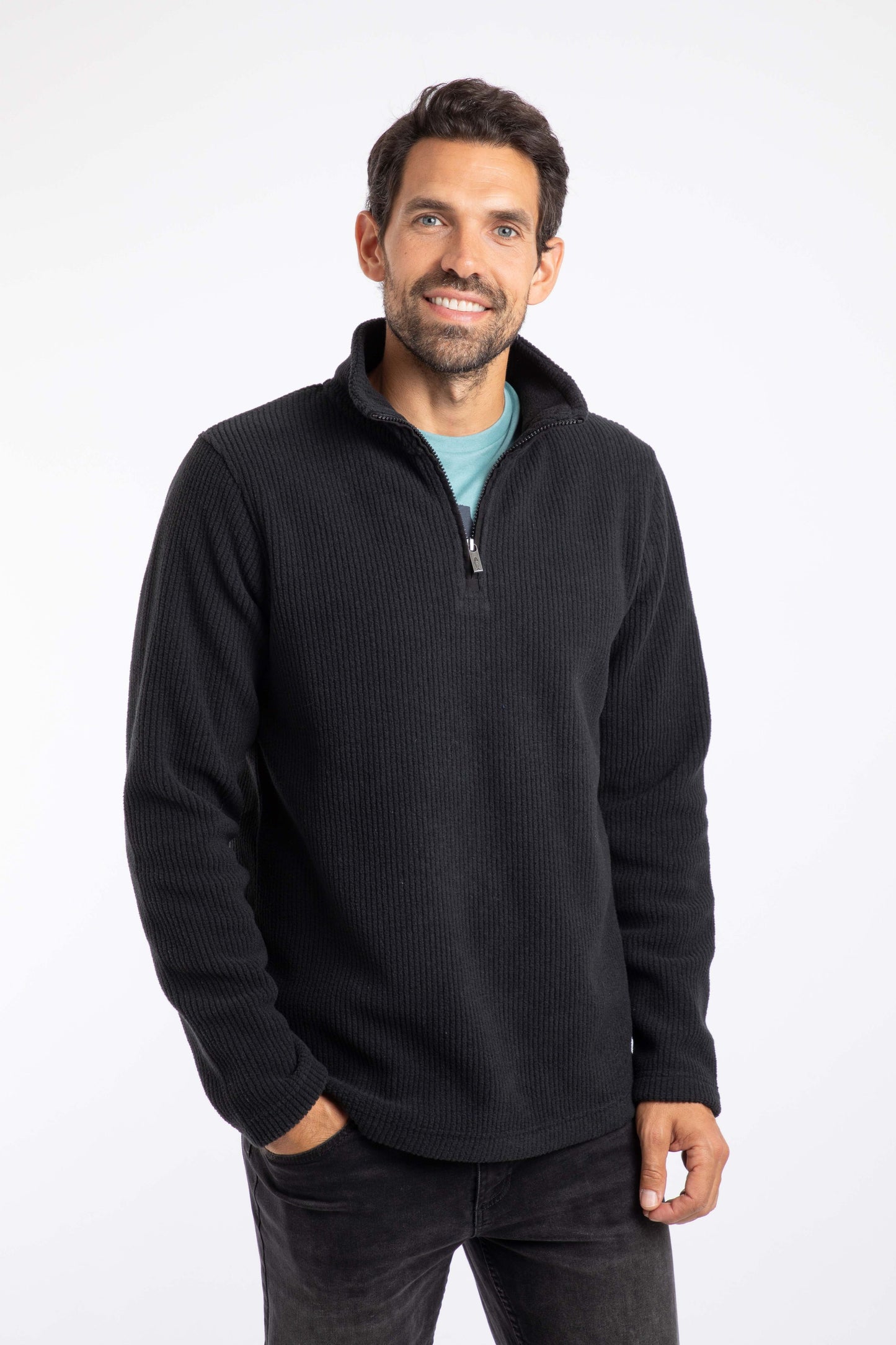 Weird Fish Newport Rib Fleece Black