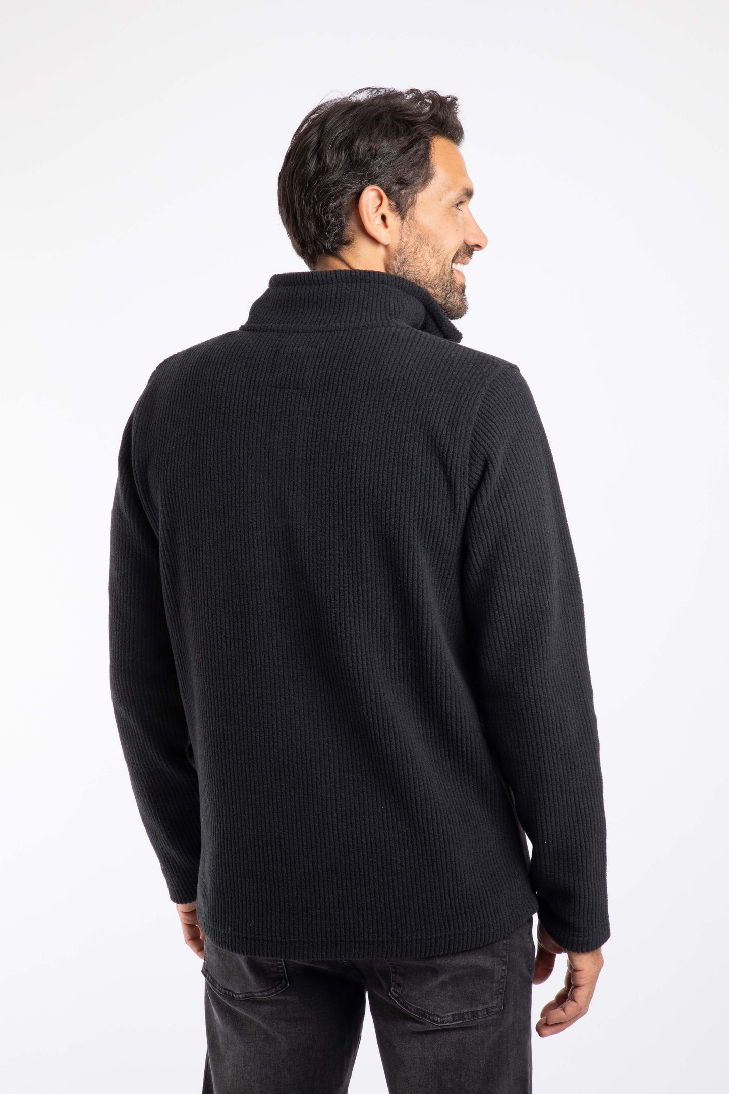 Weird Fish Newport Rib Fleece Black