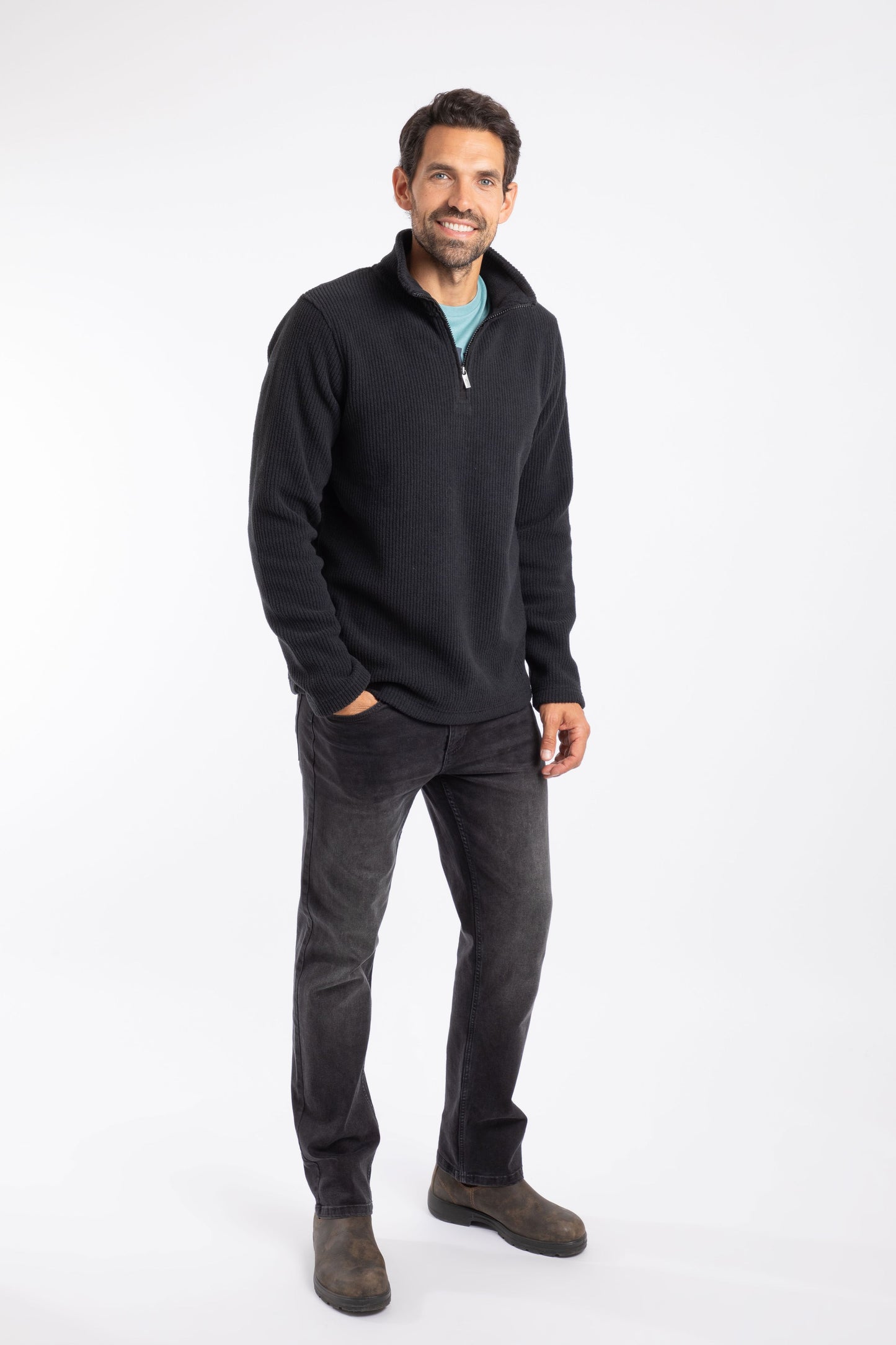 Weird Fish Newport Rib Fleece Black