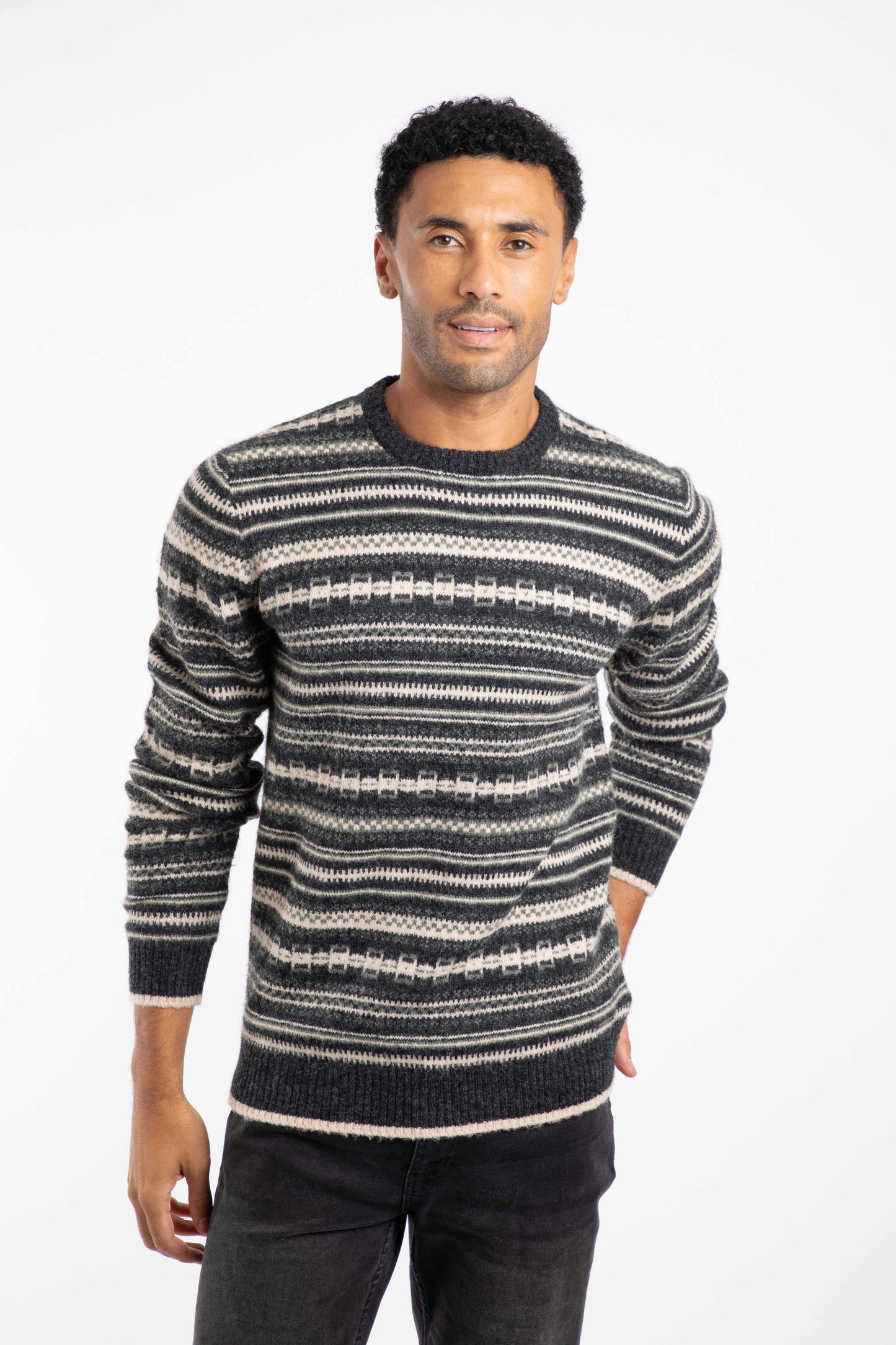 Weird Fish Fastolf Eco Fair Isle Crew Neck Jumper