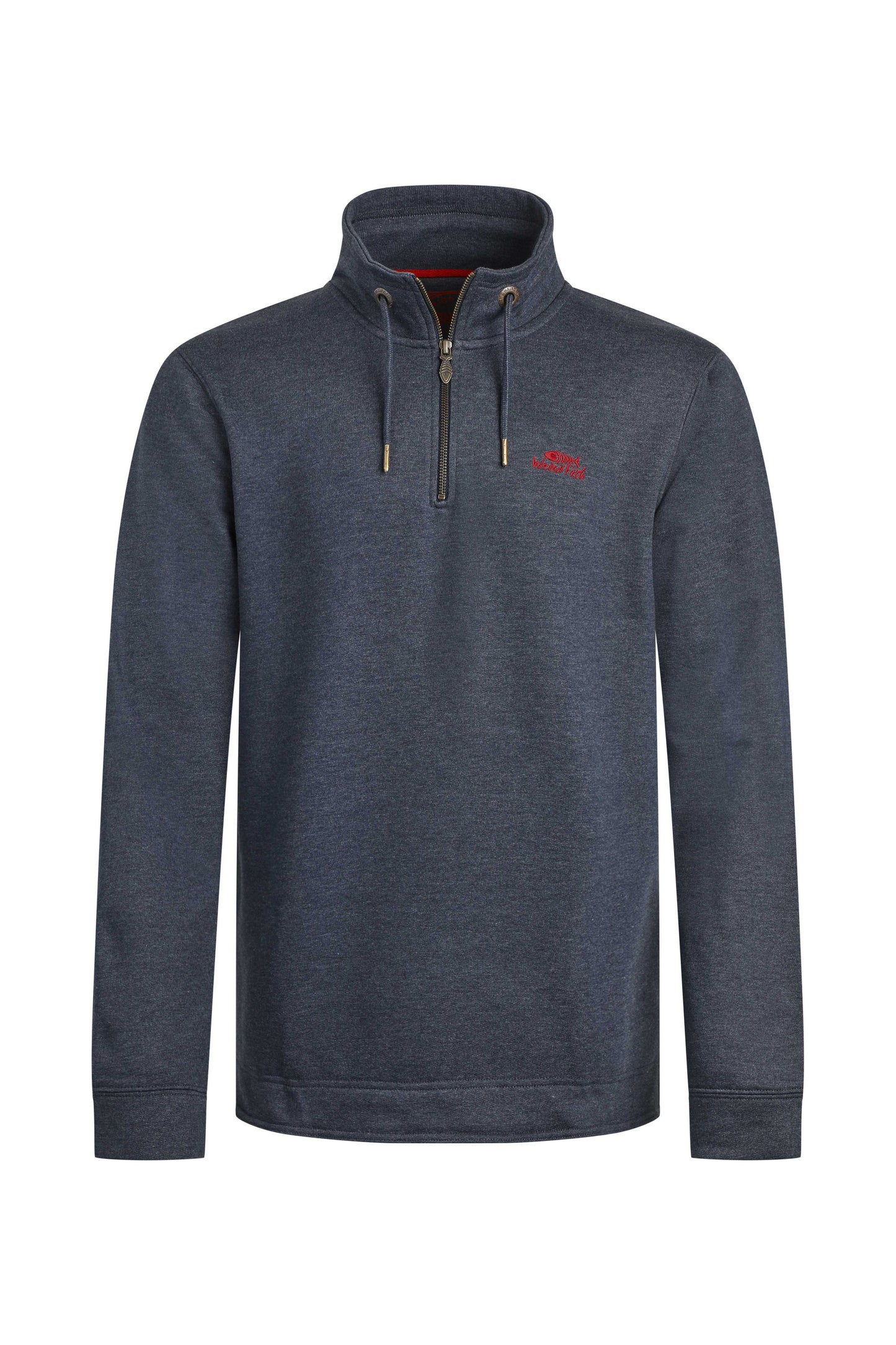 Weird Fish Brampton Branded Qtr Zip Sweat Navy