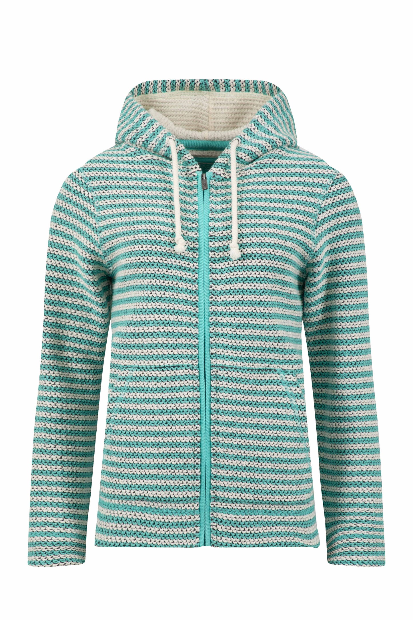Weird Fish Fisher Full Zip Stripe Macaroni Hoodie Apple Mint