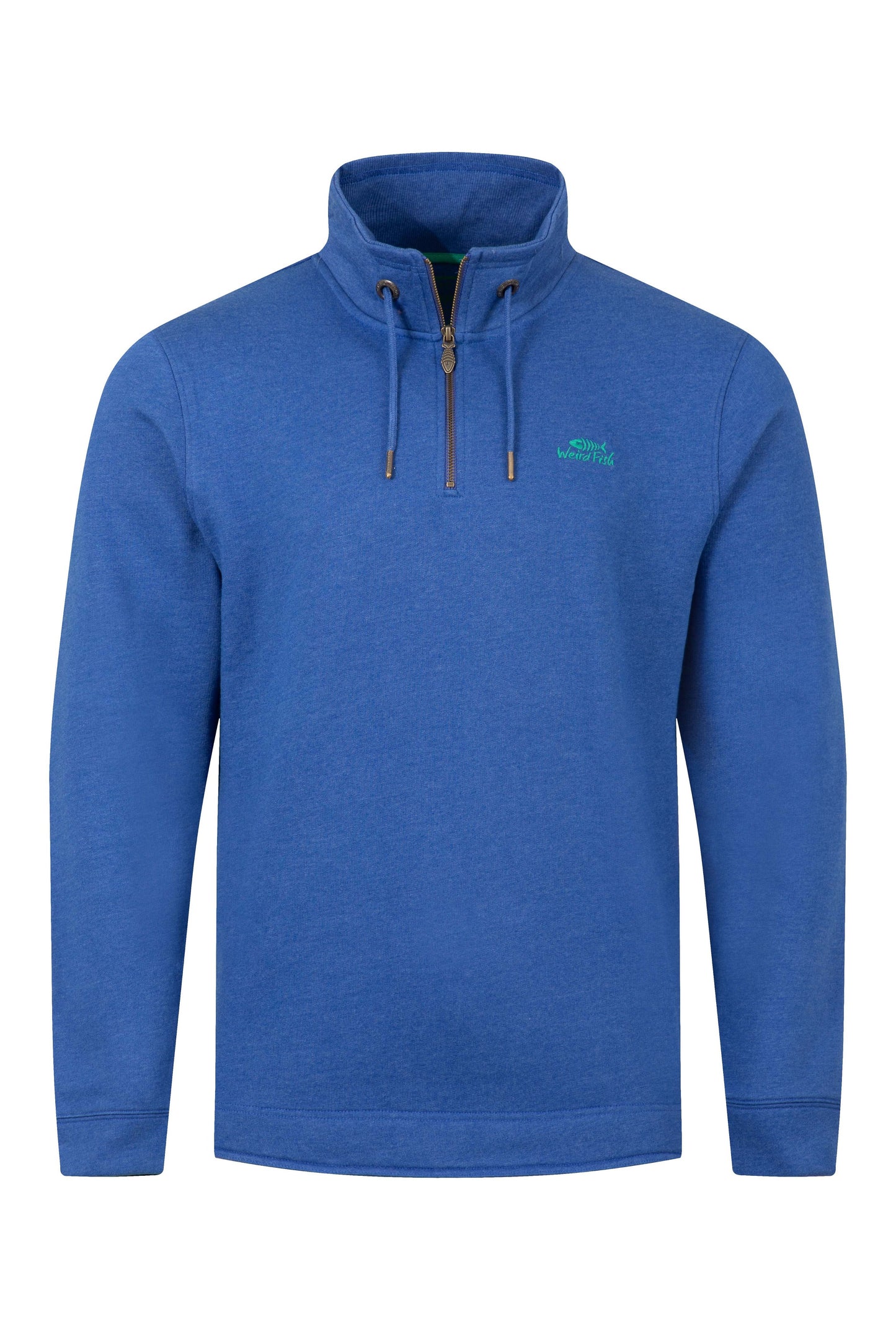 Weird Fish Brampton Branded Qtr Zip Mazarine