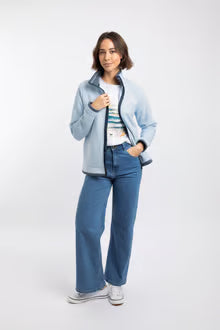Weird Fish Ariana Grid Fleece- Cool Blue