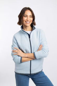 Weird Fish Ariana Grid Fleece- Cool Blue