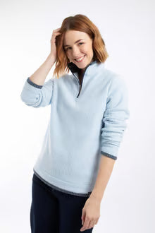 Weird Fish Beye 1/4 Zip Fleece Cool Blue
