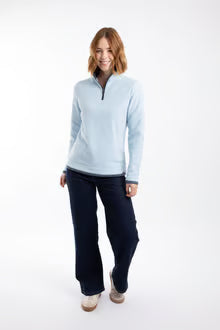 Weird Fish Beye 1/4 Zip Fleece Cool Blue