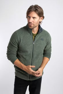 Weird Fish Shires Fleece Full Zip- Beetle Green
