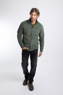 Weird Fish Shires Fleece Full Zip- Beetle Green
