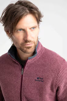 Weird Fish Shires Fleece Full Zip- Red Grape