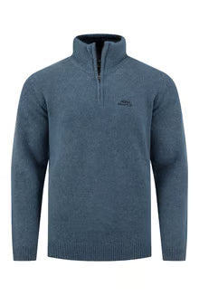 Weir Fish Altwood Eco 1/4 Zip Jumper-Ash Blue