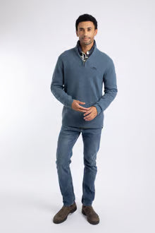 Weir Fish Altwood Eco 1/4 Zip Jumper-Ash Blue