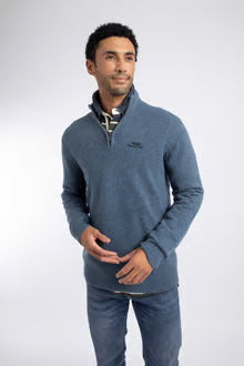 Weir Fish Altwood Eco 1/4 Zip Jumper-Ash Blue