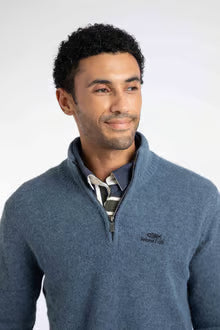 Weir Fish Altwood Eco 1/4 Zip Jumper-Ash Blue
