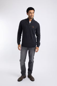 Weir Fish Altwood Eco 1/4 Zip Jumper-Midnight