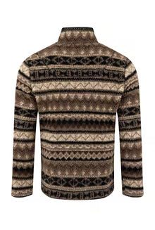 Weird Fish Nash 1/4 Zip Jacquard Borg Fleece SandStone