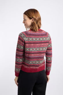 Weird Fish Hollan Fair Isle Cardigan - Rhubarb