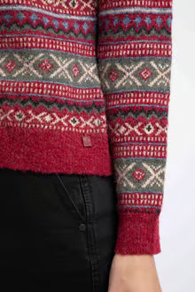 Weird Fish Hollan Fair Isle Cardigan - Rhubarb