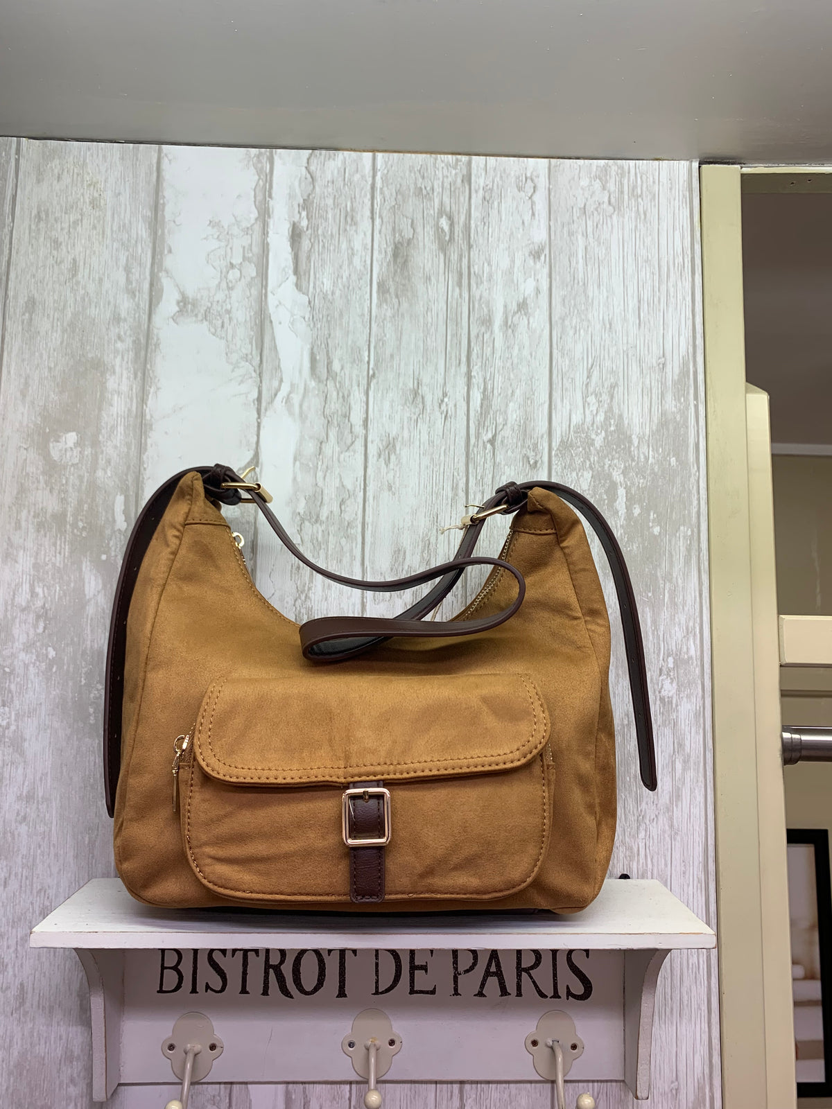 Suede Effect Pocket Cross Body Bag