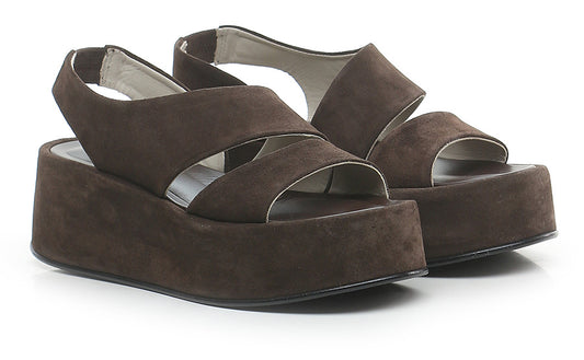 Patrizia Bonfanti Rosie Suede Brown Wedge Sandal