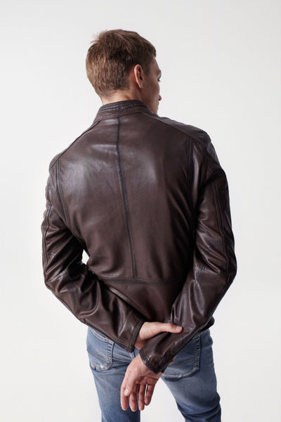 SALSA LEATHER JACKET BROWN