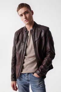 SALSA LEATHER JACKET BROWN