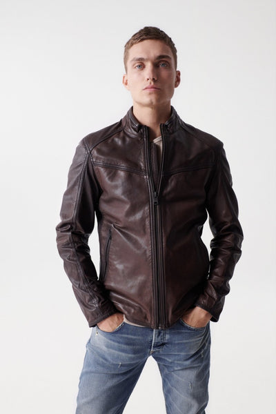 SALSA LEATHER JACKET BROWN