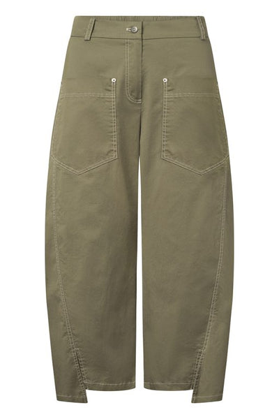 Elsewhere Cotton Horseshoe Trousers Army