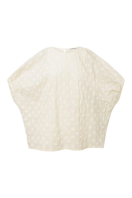 Elsewhere Loose Fit Cotton Top Off White