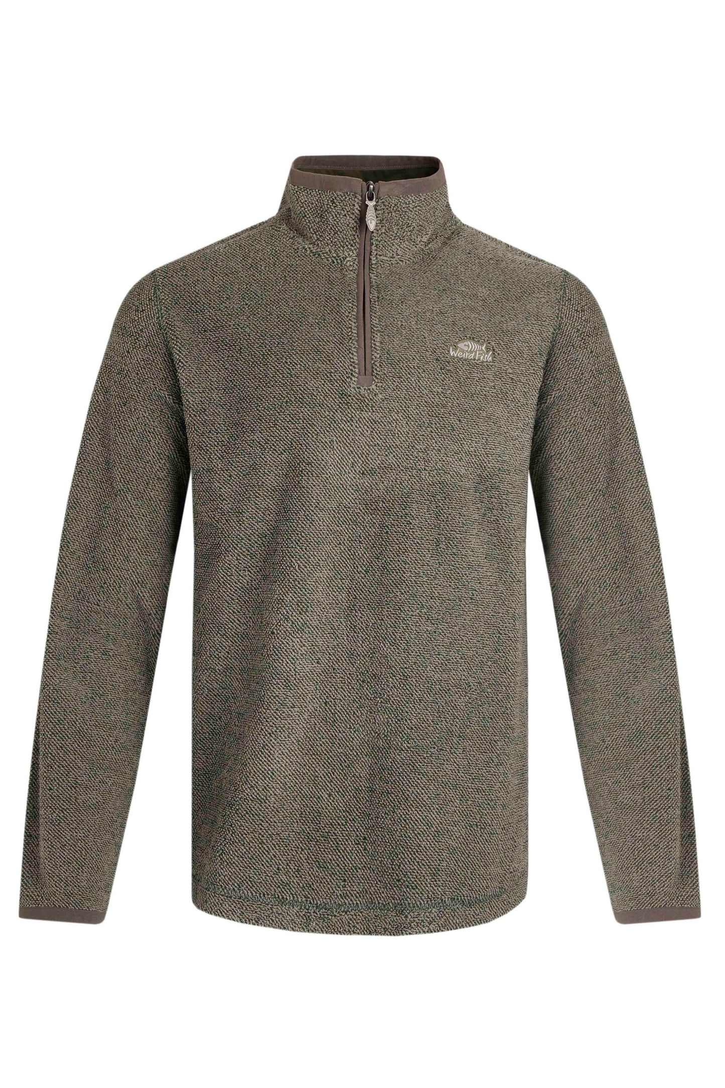 Weird Fish Errill 1/4 zip Textured Fleece/Grey